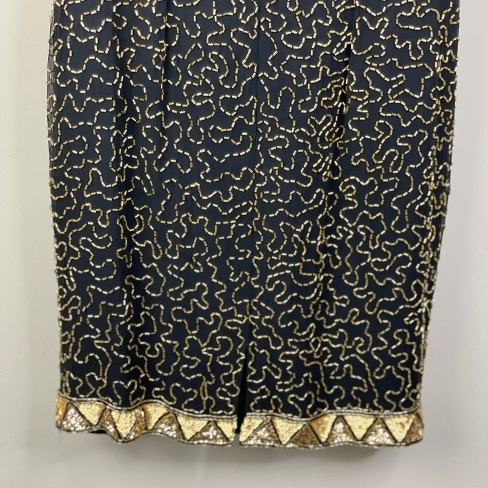 Saks Fifth Ave vintage beaded dress - 8 - Picture 8 of 14